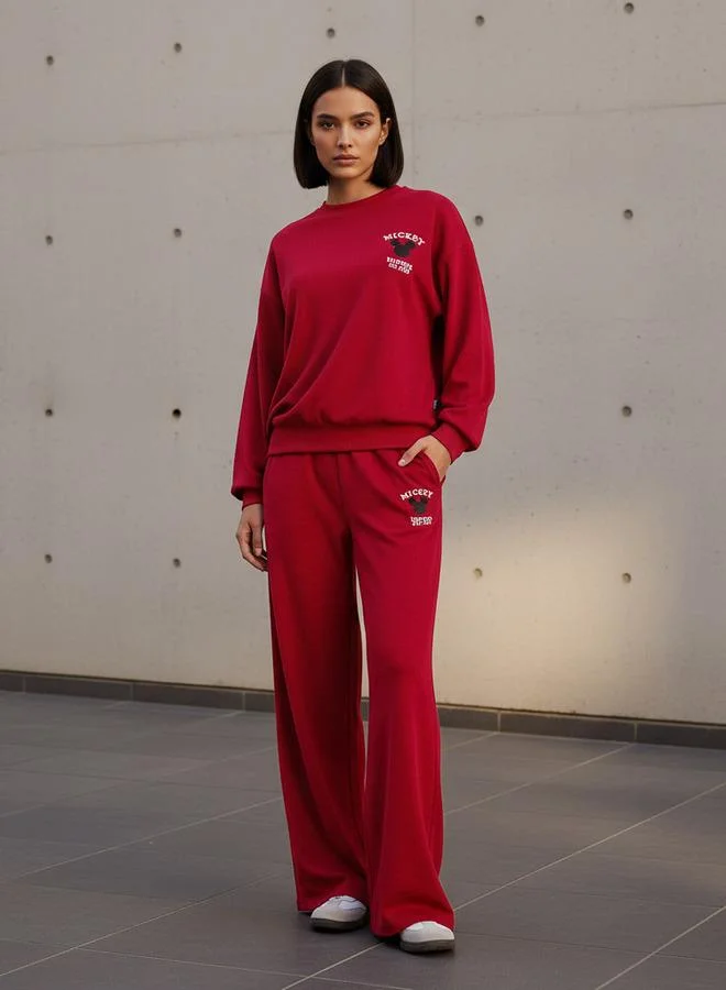 SP Characters Oversized Sweatshirt with Mickey Mouse Embroidery Detail